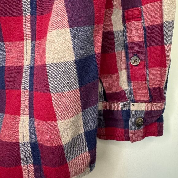 DULUTH TRADING CO woman's size medium M 100% cotton plaid flannel top shirt - Picture 6 of 12
